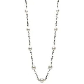 LARGE AAA SOUTH SEA PEARL 14K WHITE GOLD 3D CLASSIC BY THE YARD TIN CUP NECKLACE