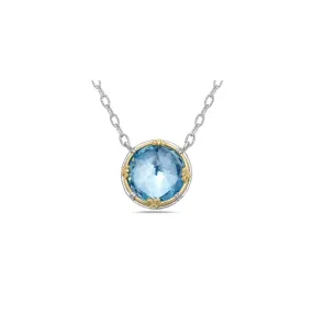 Large Round Blue Topaz Necklace