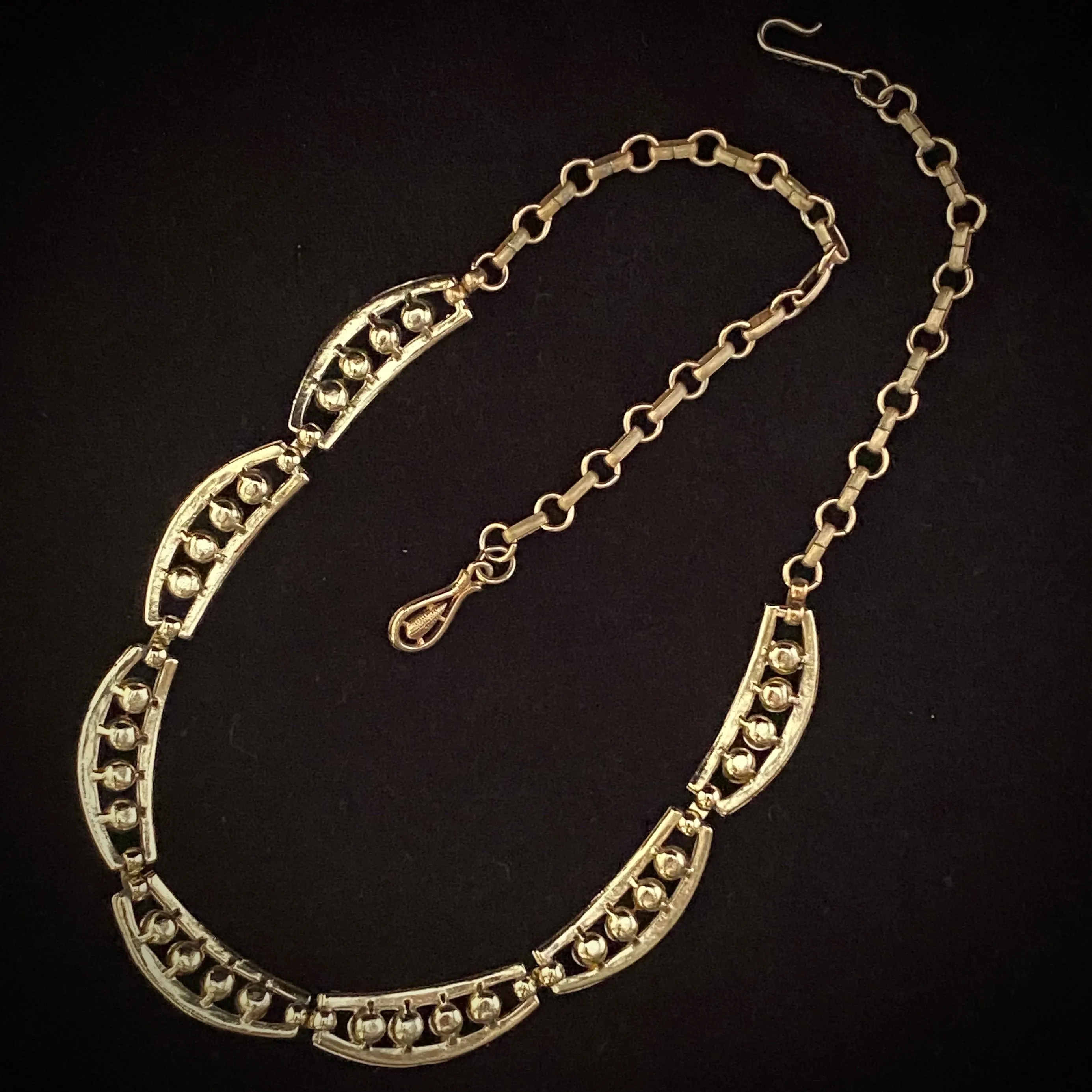 Late 50s/ Early 60s Coro Gold & Rhinestone Necklace