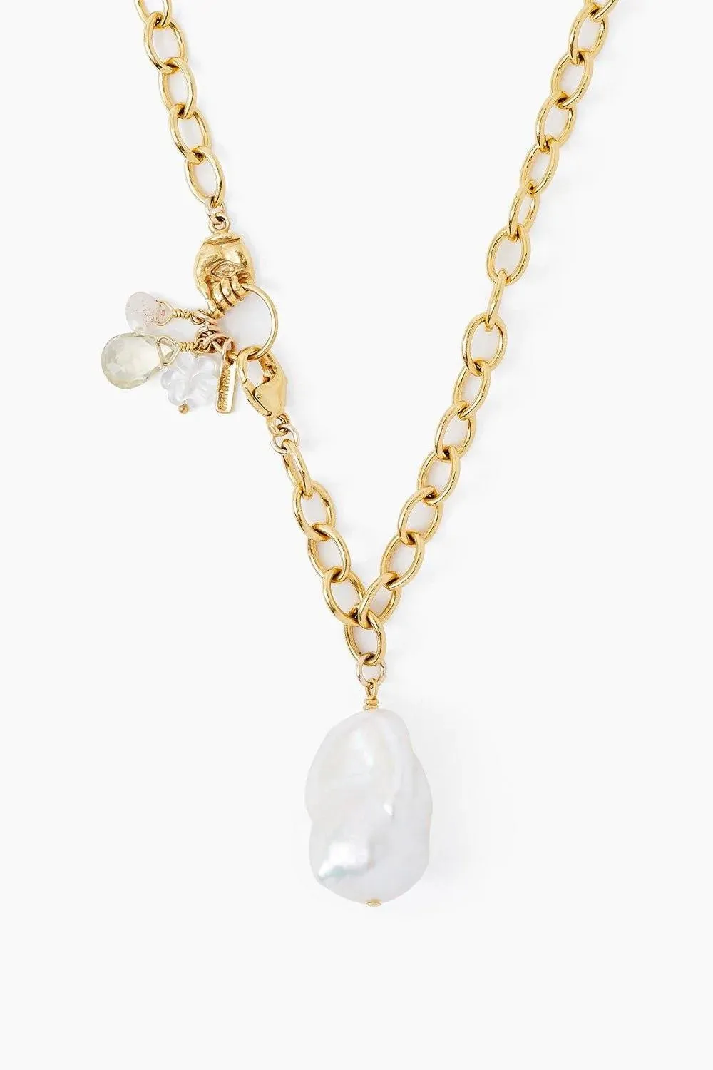 Lemon Topaz & Pearl Mano Necklace