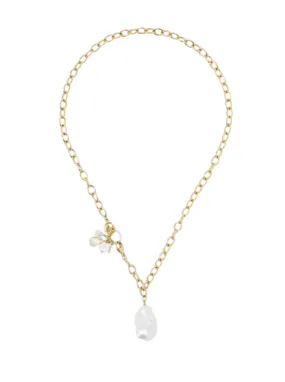 Lemon Topaz & Pearl Mano Necklace