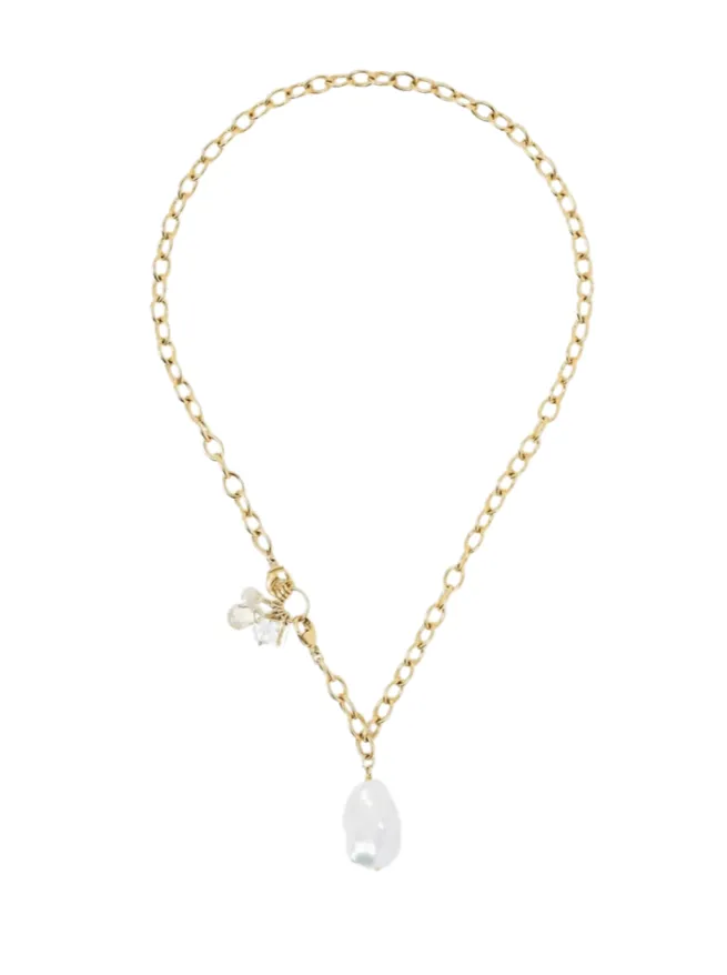 Lemon Topaz & Pearl Mano Necklace