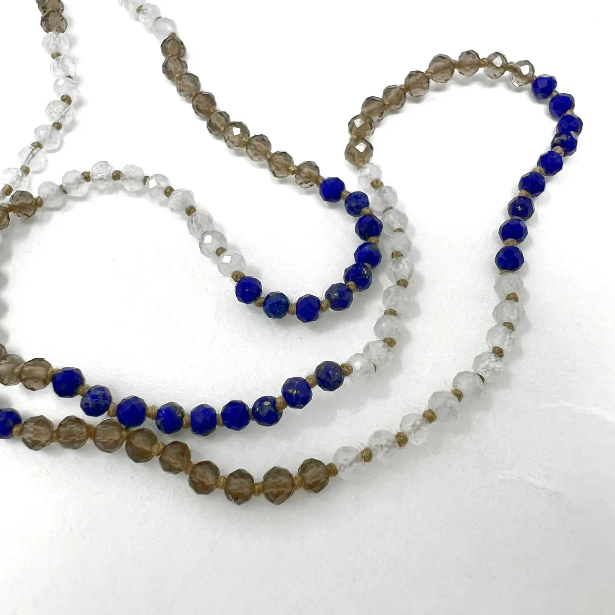 Lena Skadegard  Lapis,Smokey Topaz and Aquamarine Necklace