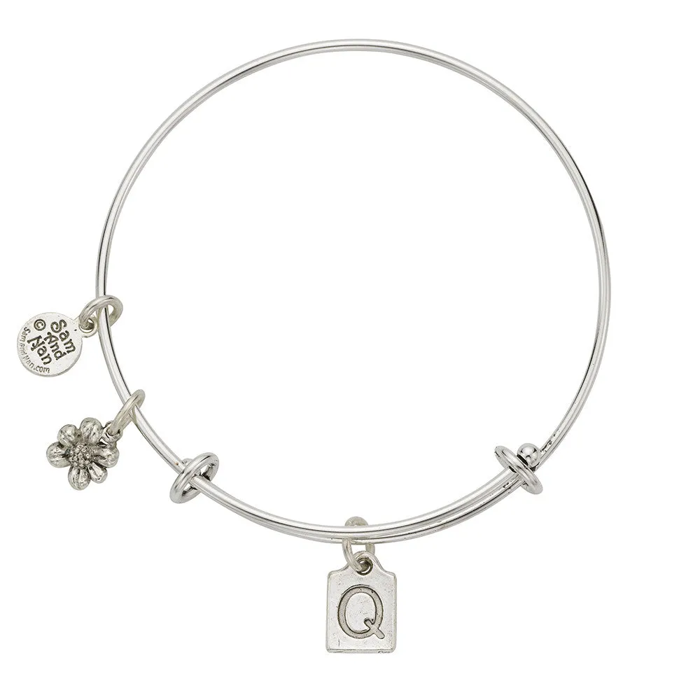 Letter Q Charm Bangle Bracelet