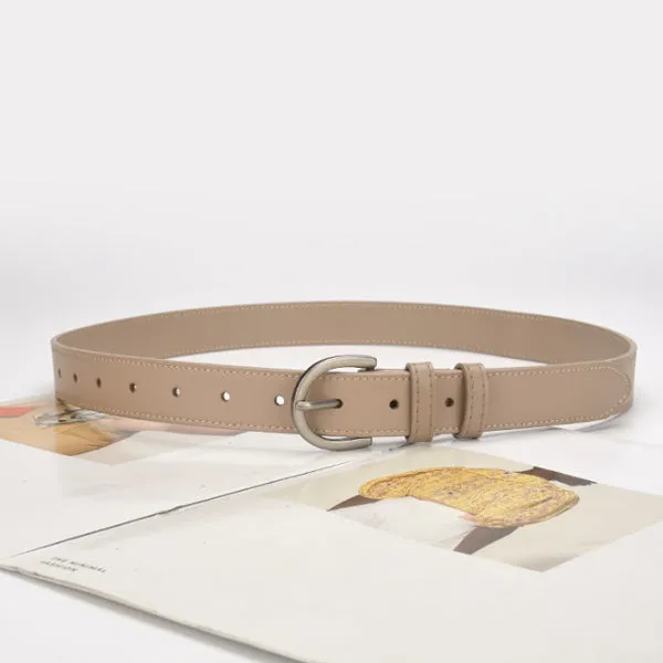 Light Khaki Women Genuine Leather Belt 淺卡其色女士真皮皮带 KCBELT1079a