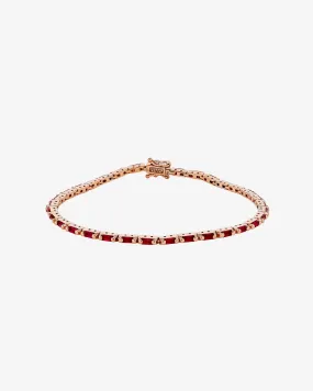 Linear Ruby Tennis Bracelet