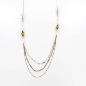 LONG HESSONITE MIX NECKLACE