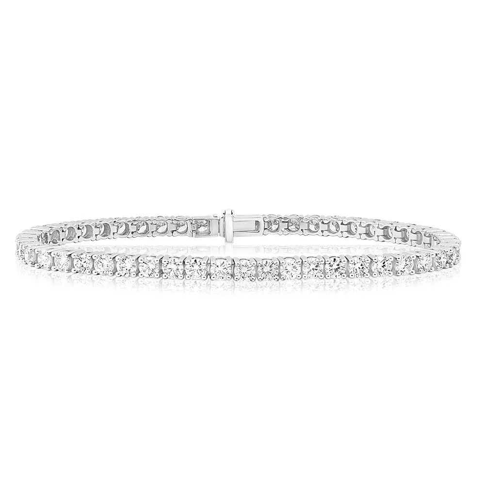 Luminesce Lab Grown 10ct White Gold Tennis Bracelet in 7 Carat Diamond