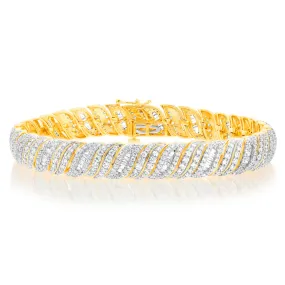 Luminesce Lab Grown 5 Carat Diamond Bracelet in 9ct Yellow Gold