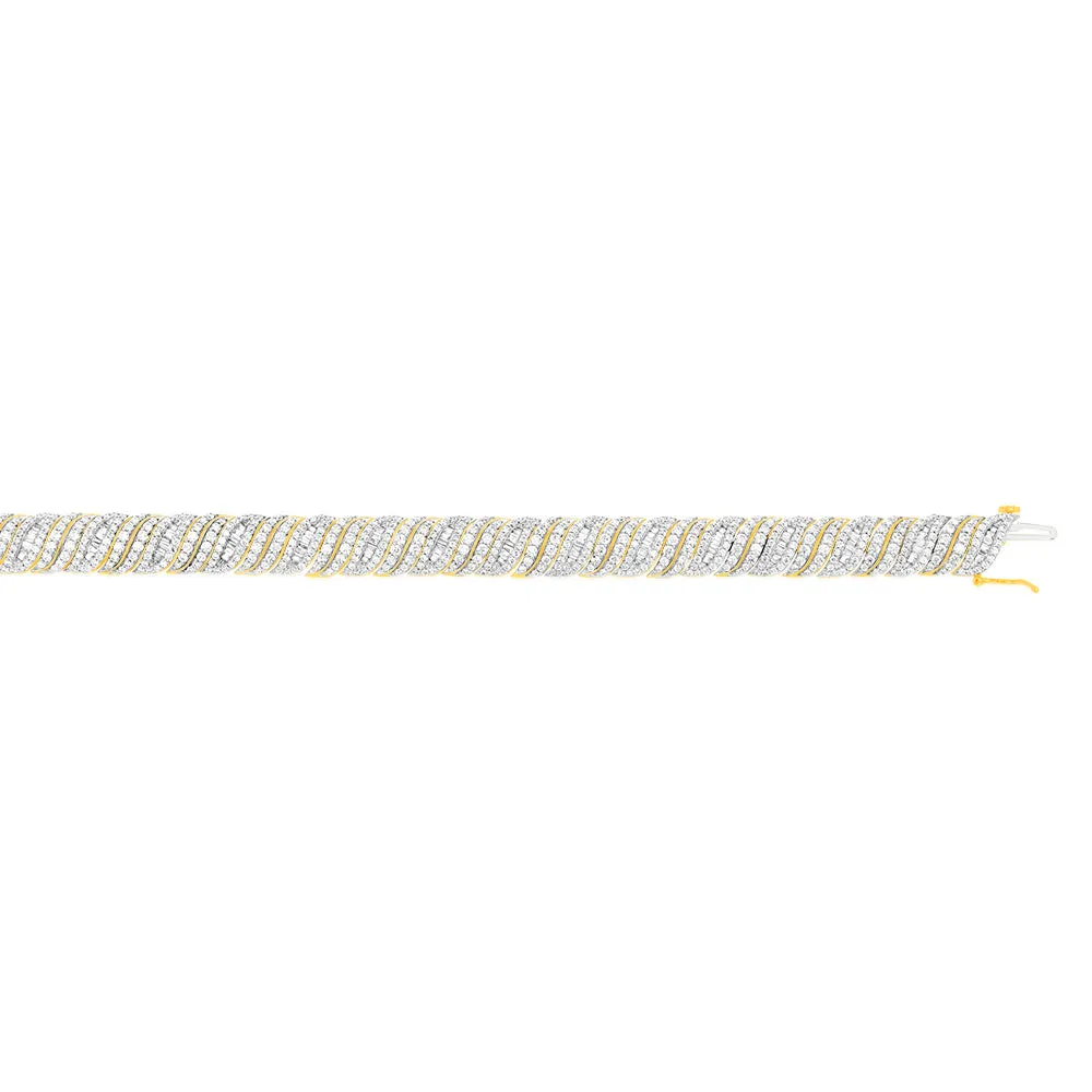 Luminesce Lab Grown 5 Carat Diamond Bracelet in 9ct Yellow Gold