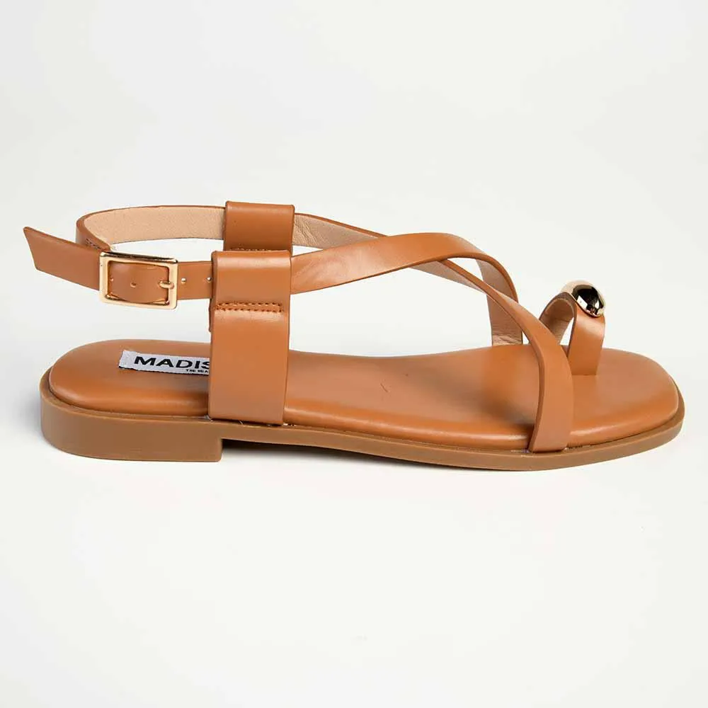 Madison jenna Toe Ring Flat Sandal - Tan