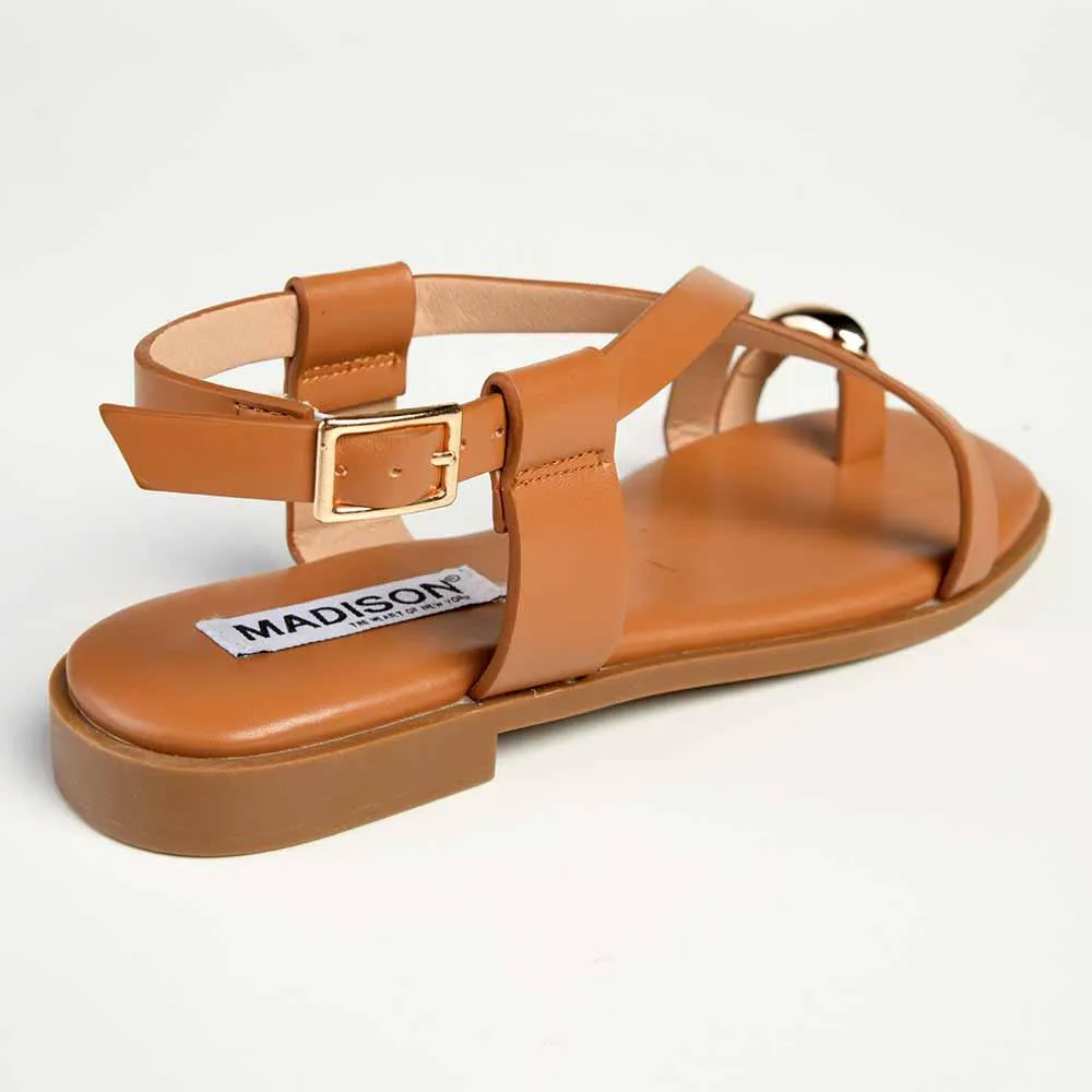 Madison jenna Toe Ring Flat Sandal - Tan