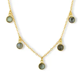 Maeve Charm Necklace Labradorite