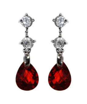 Malia Garnet Red Crystal drop earrings