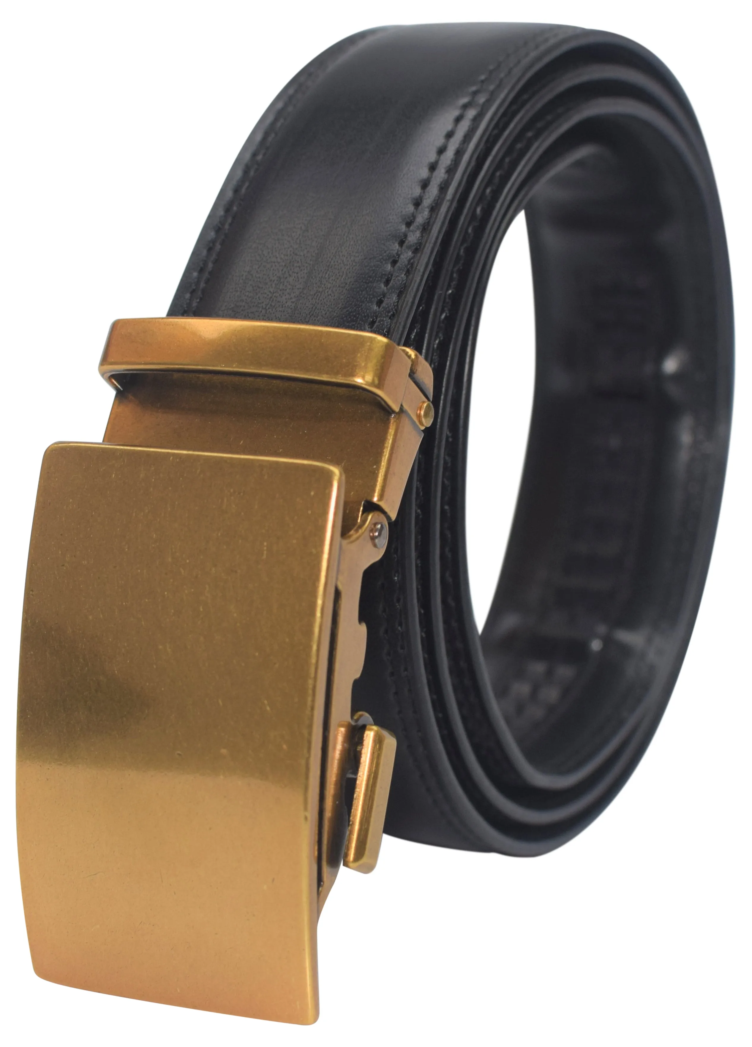 Marshal Men's Genuine Leather Ratchet Dress Belt With Automatic Buckle