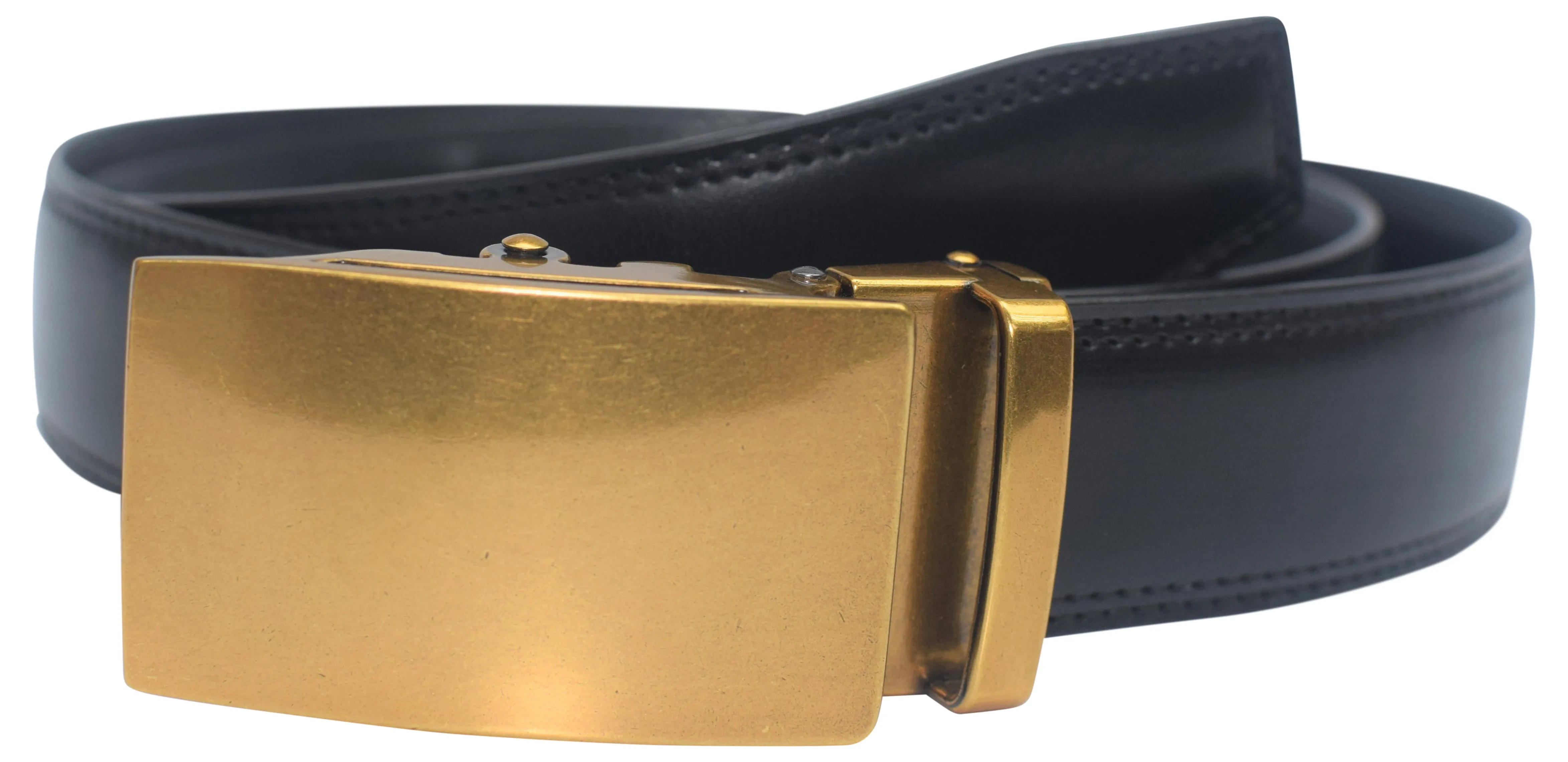 Marshal Men's Genuine Leather Ratchet Dress Belt With Automatic Buckle