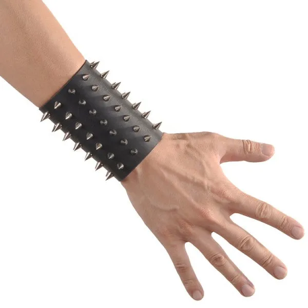 Massive Heavy Metal Leather Spike Bracelet Gauntlet Riveted