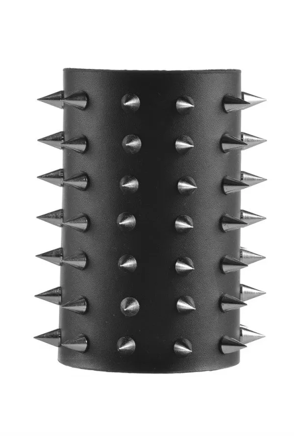 Massive Heavy Metal Leather Spike Bracelet Gauntlet Riveted