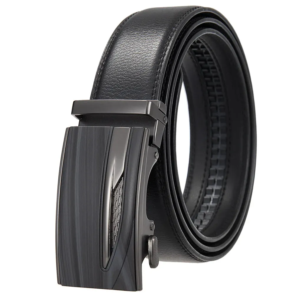 Men's Belts High Quality Genuine Leather Belts Metal Automatic Buckle Luxury Male Belts Business Casual Cowhide Waist Band