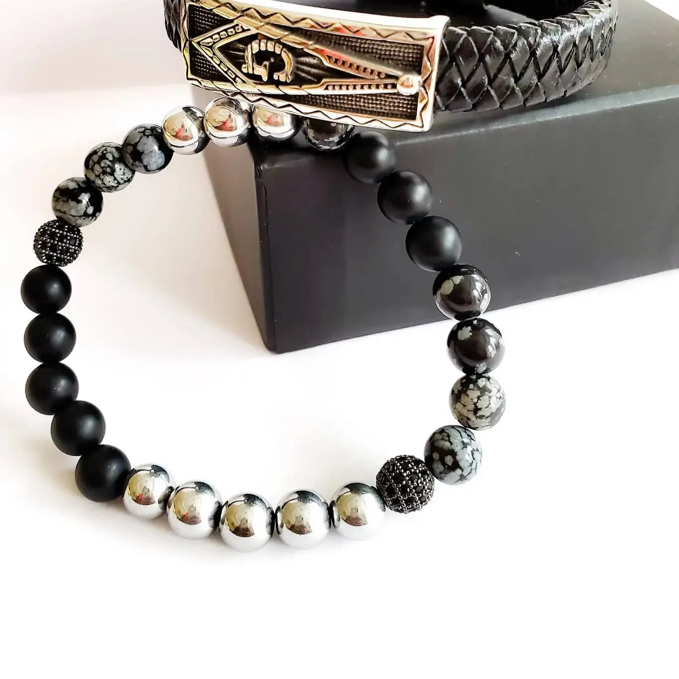 Men's "Onyx" Masonic Bracelet set