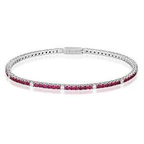 MILESTONE RUBY 2MM TENNIS BRACELET IN SILVER