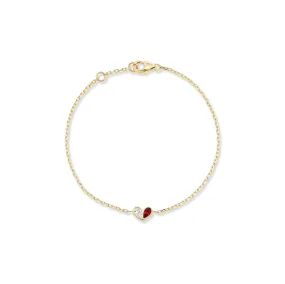 Mini Sweetheart Bracelet Diamond & Ruby