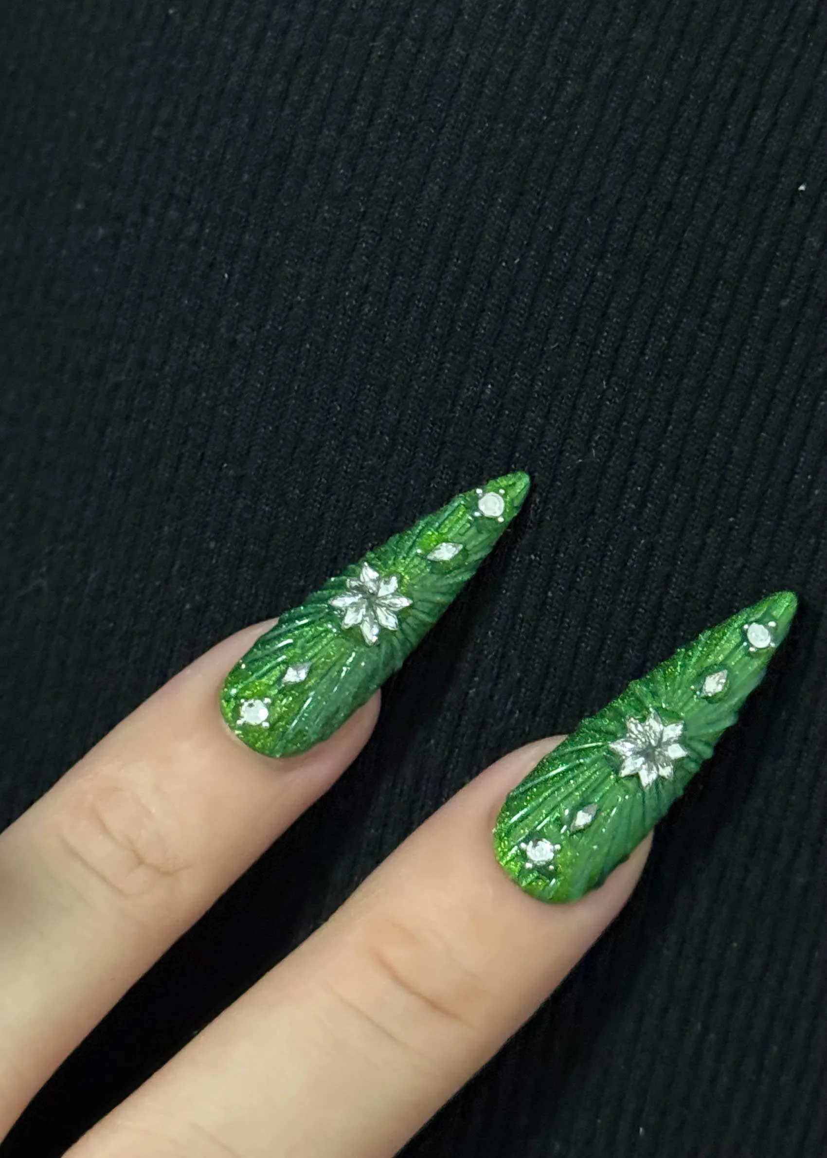 Molly Green Handcrafted Stiletto Press-on Nails