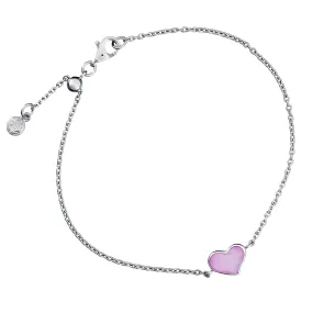 Mother of Pearl Heart Sterling Silver Bracelet