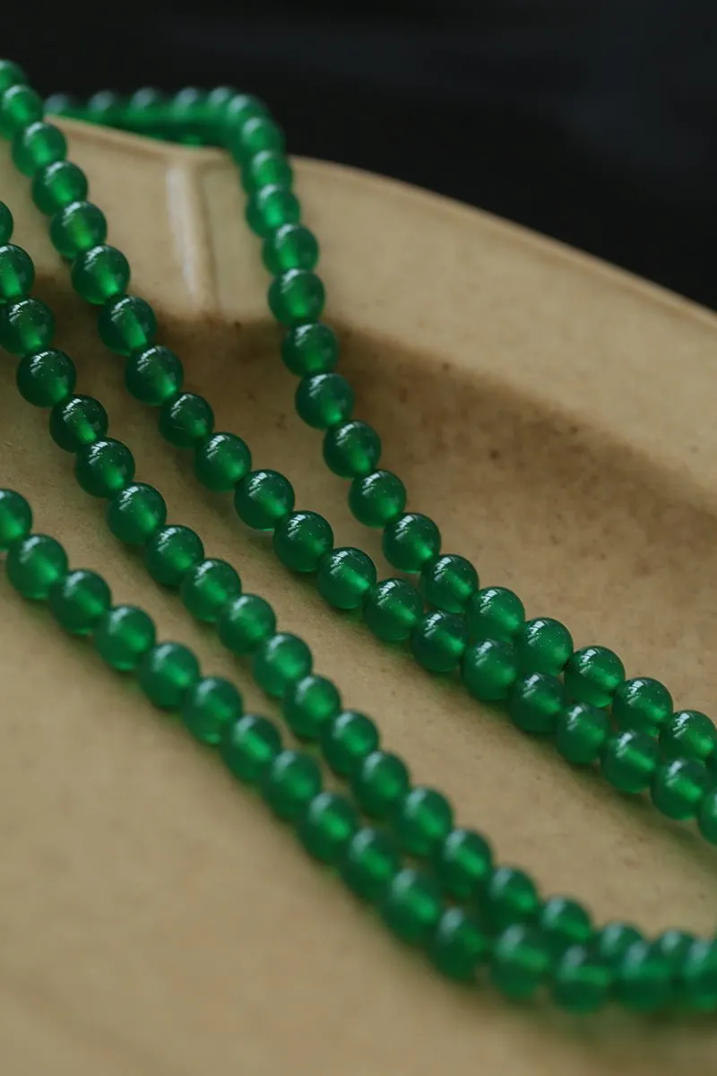 Multi-element Green Onyx Long Detachable Necklace