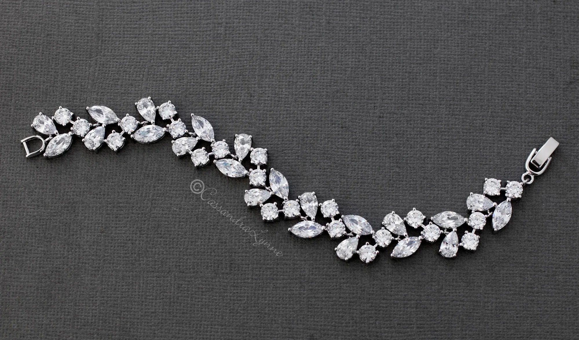 Multi Shape Cubic Zirconia Bracelet for Weddings