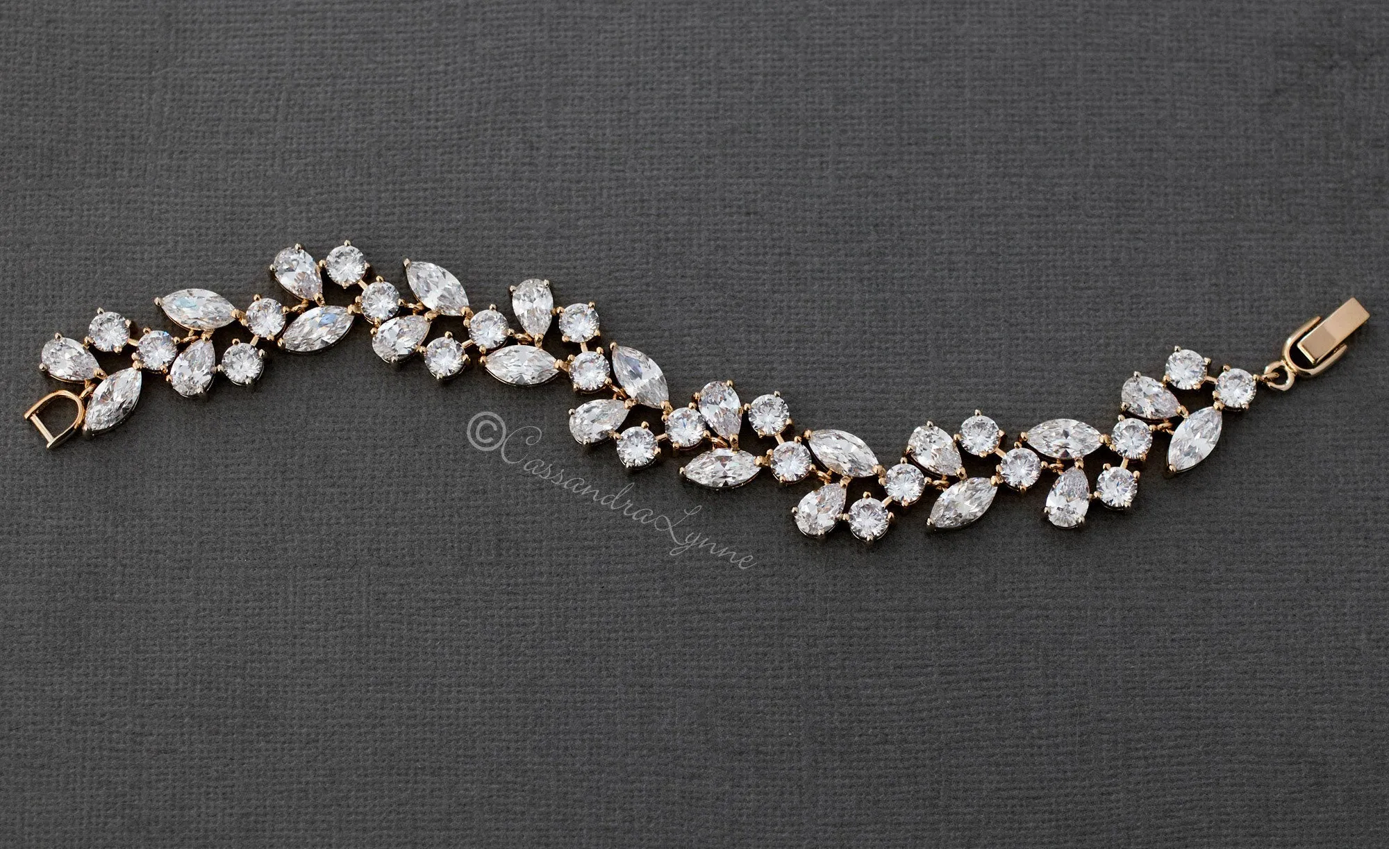 Multi Shape Cubic Zirconia Bracelet for Weddings