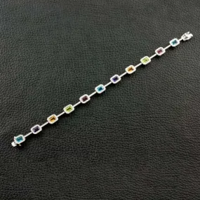 Multicolor Gemstones & Diamond Bracelet