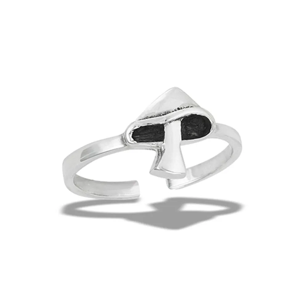 Mushroom Sterling Silver Toe Ring