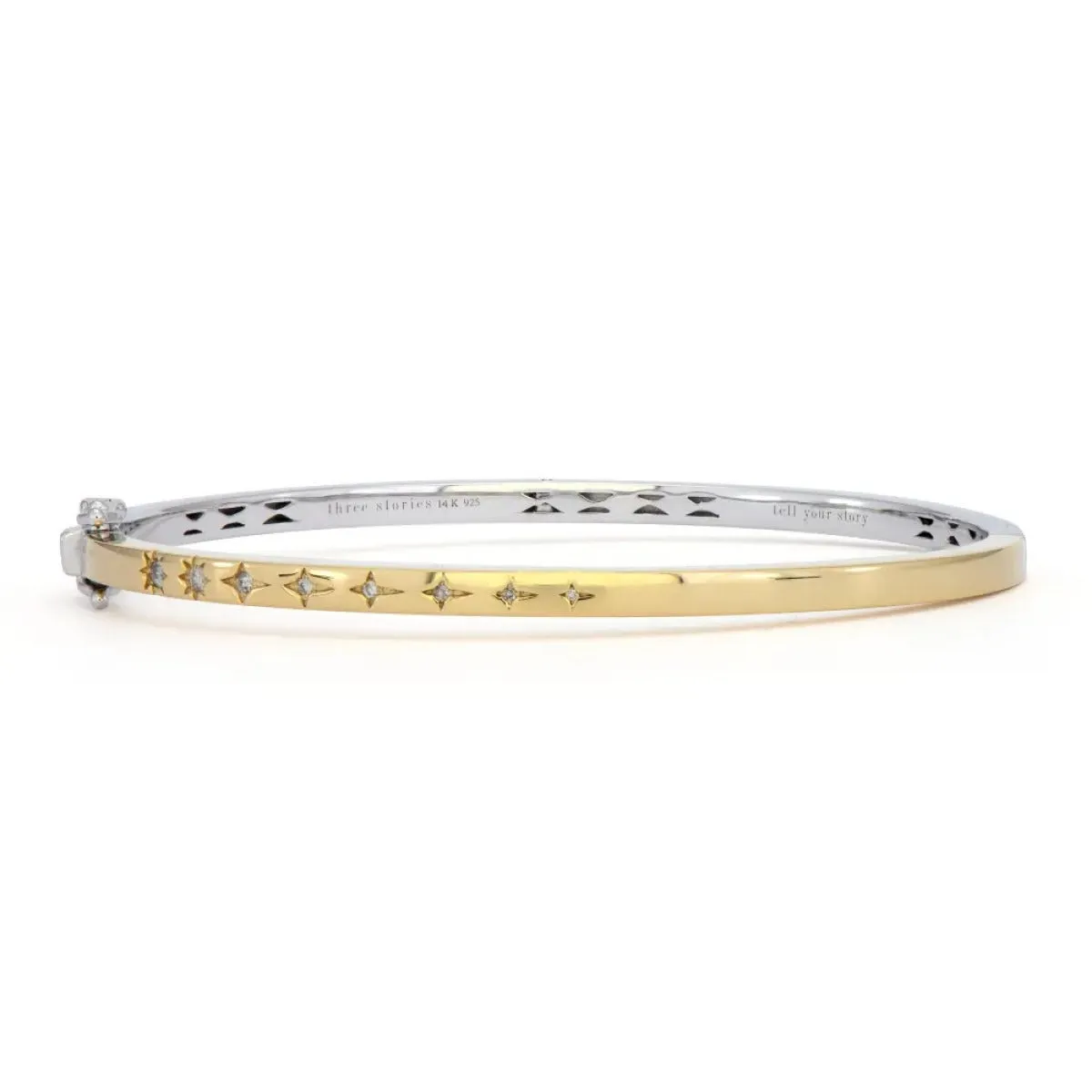 Narrow Shooting Star Engraved Love Bangle