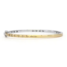 Narrow Shooting Star Engraved Love Bangle