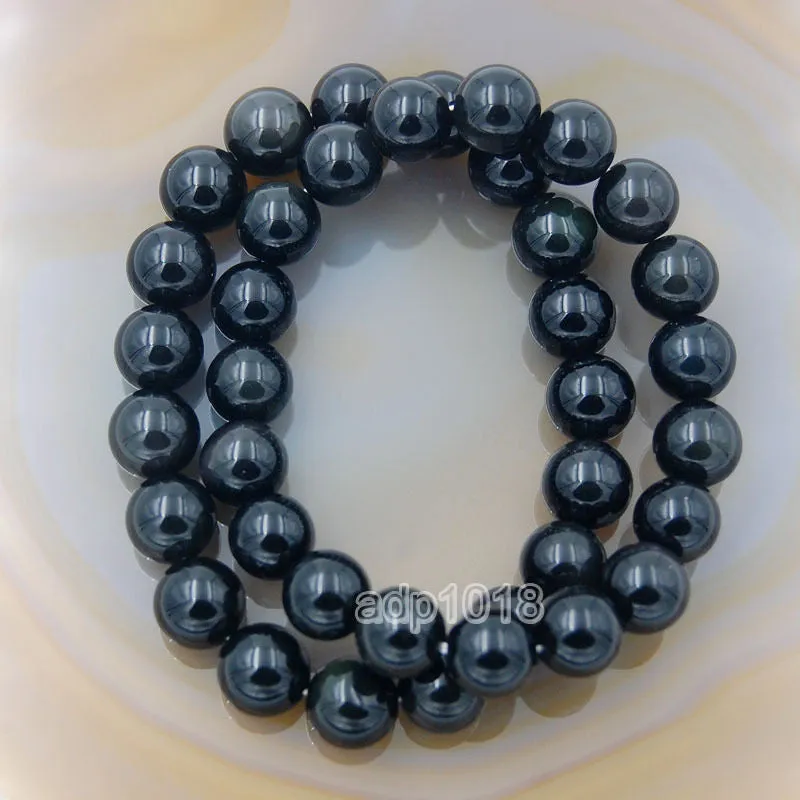 Natural Black Obsidian Gemstone Beads Stretch Bracelet Healing Reiki