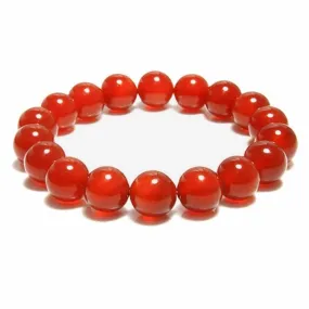 Natural Carnelian 10mm Beaded Bracelet