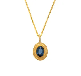 Nava Zahavi Yellow Gold London Blue Topaz Necklace