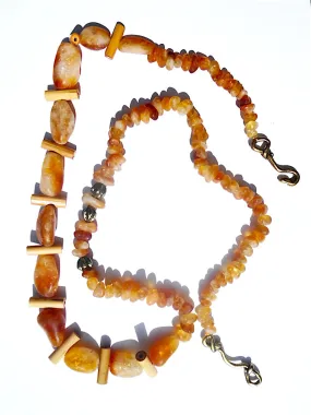 Necklace Agate Citrine And Wood