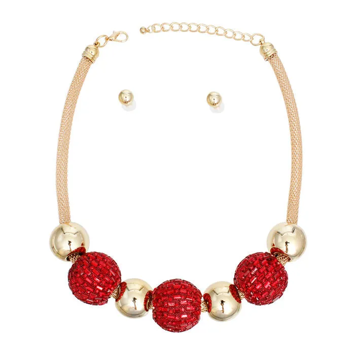 Necklace Disco Ball Bead Set for Women