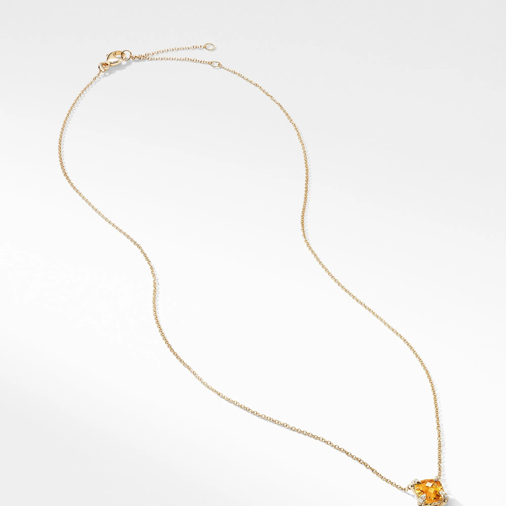 Necklace with Citrine and Diamonds in 18K Gold, 18" Length