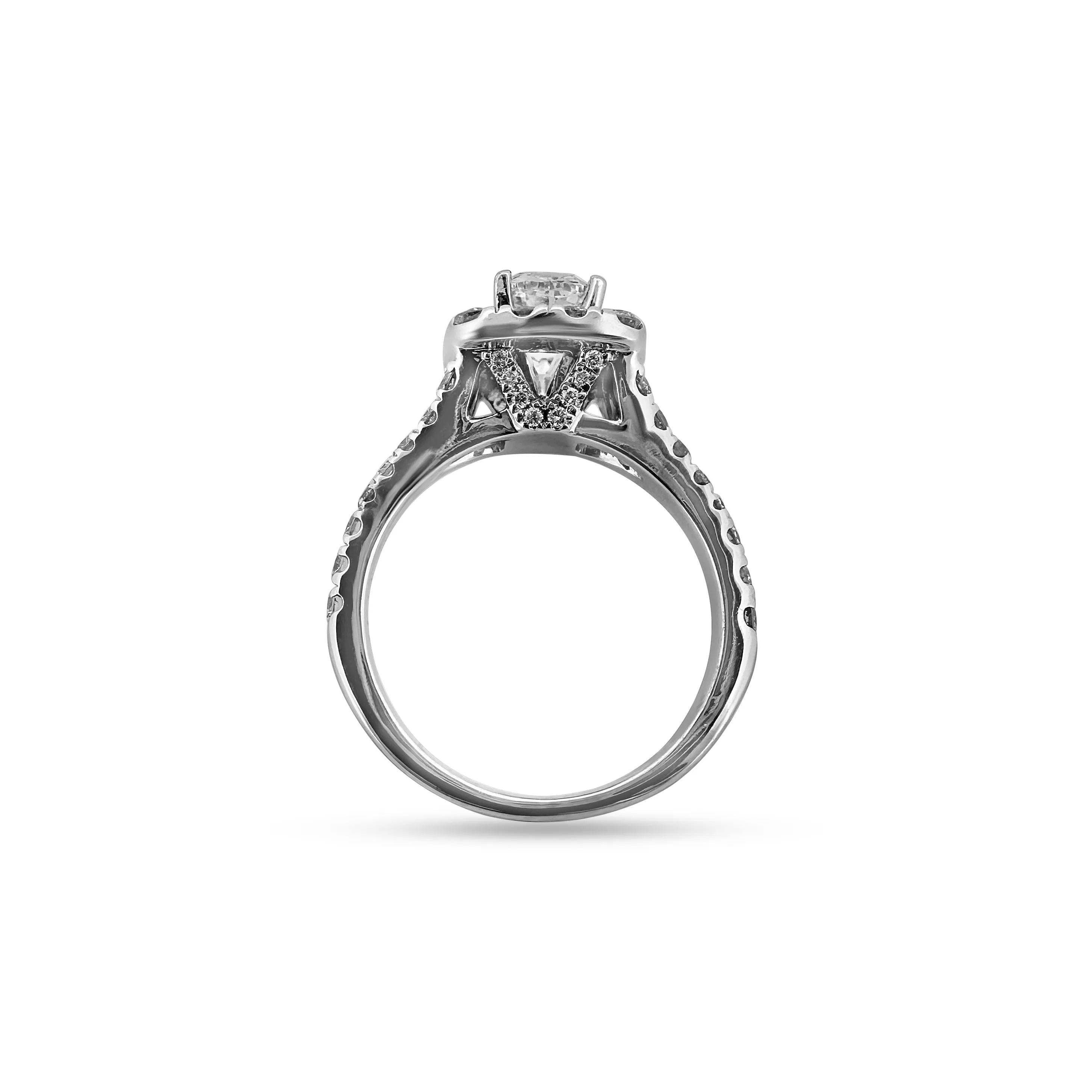 Neil Lane Cushion Cut Diamond Halo Engagement Ring in 14k White Gold