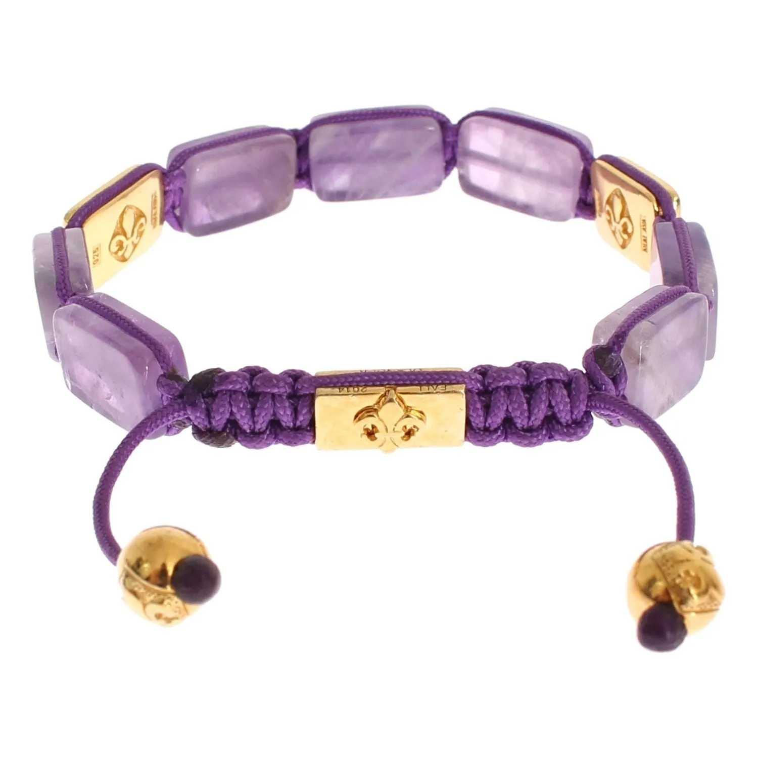 Nialaya Dazzling Diamond Gold-Plated Amethyst Bracelet