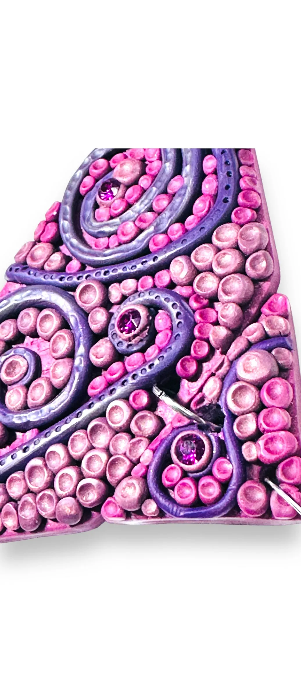 Octopus Necklace, Purple Statement Necklace, Polymer Clay Bib Necklace