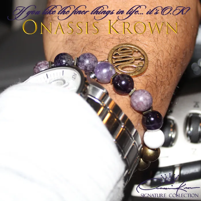 Omega Charm Bead Bracelet