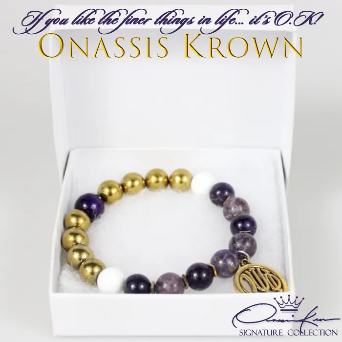 Omega Charm Bead Bracelet