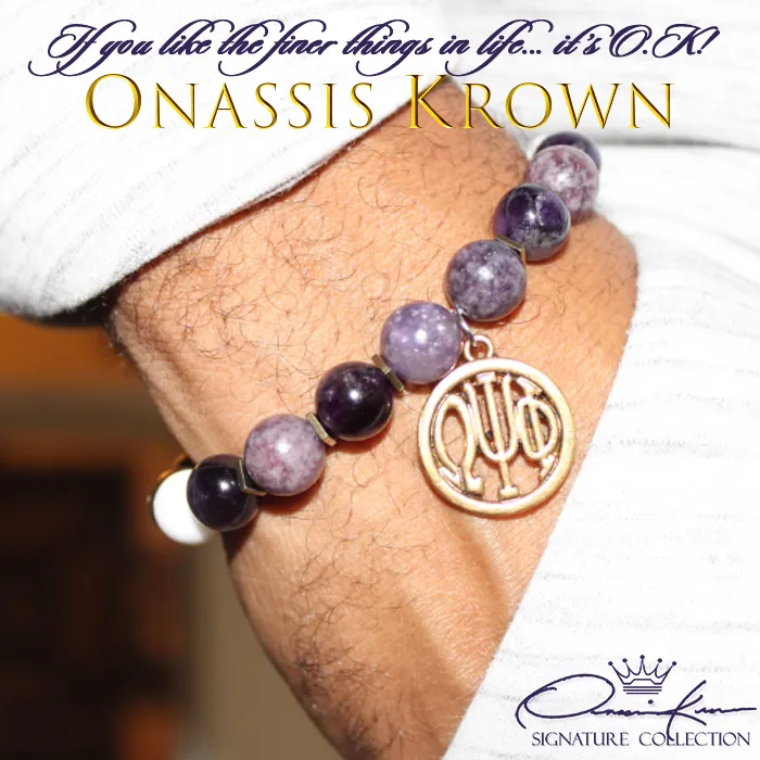 Omega Charm Bead Bracelet