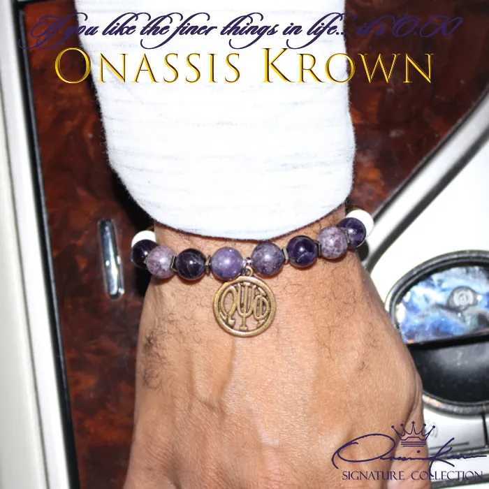 Omega Charm Bead Bracelet