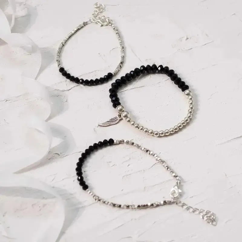 Onyx Angel Wing Bracelet