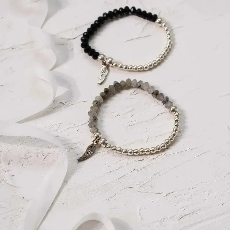 Onyx Angel Wing Bracelet